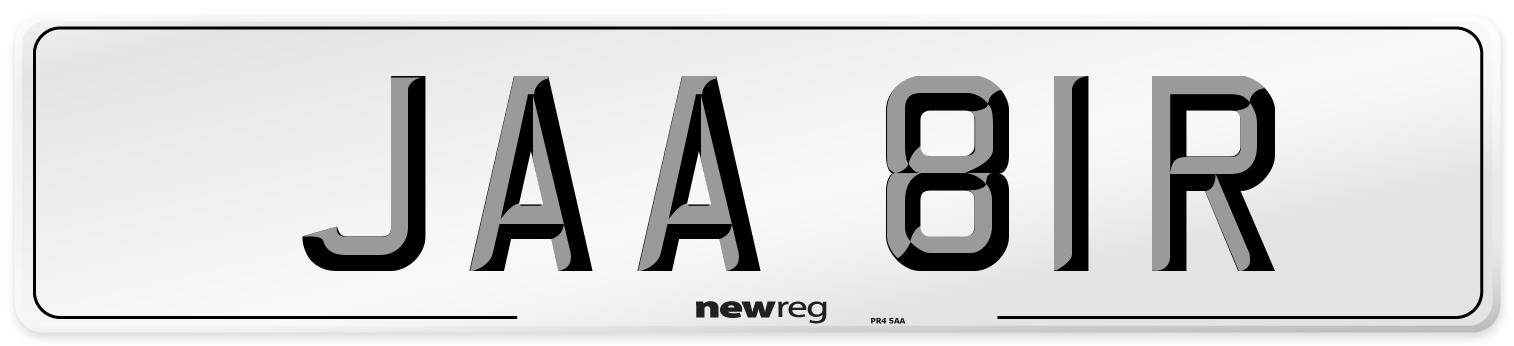 JAA 81R Number Plate from New Reg